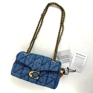 Coach Tabby CR701 Denim Brass/Indigo Shoulder Bag 20 With Quilting